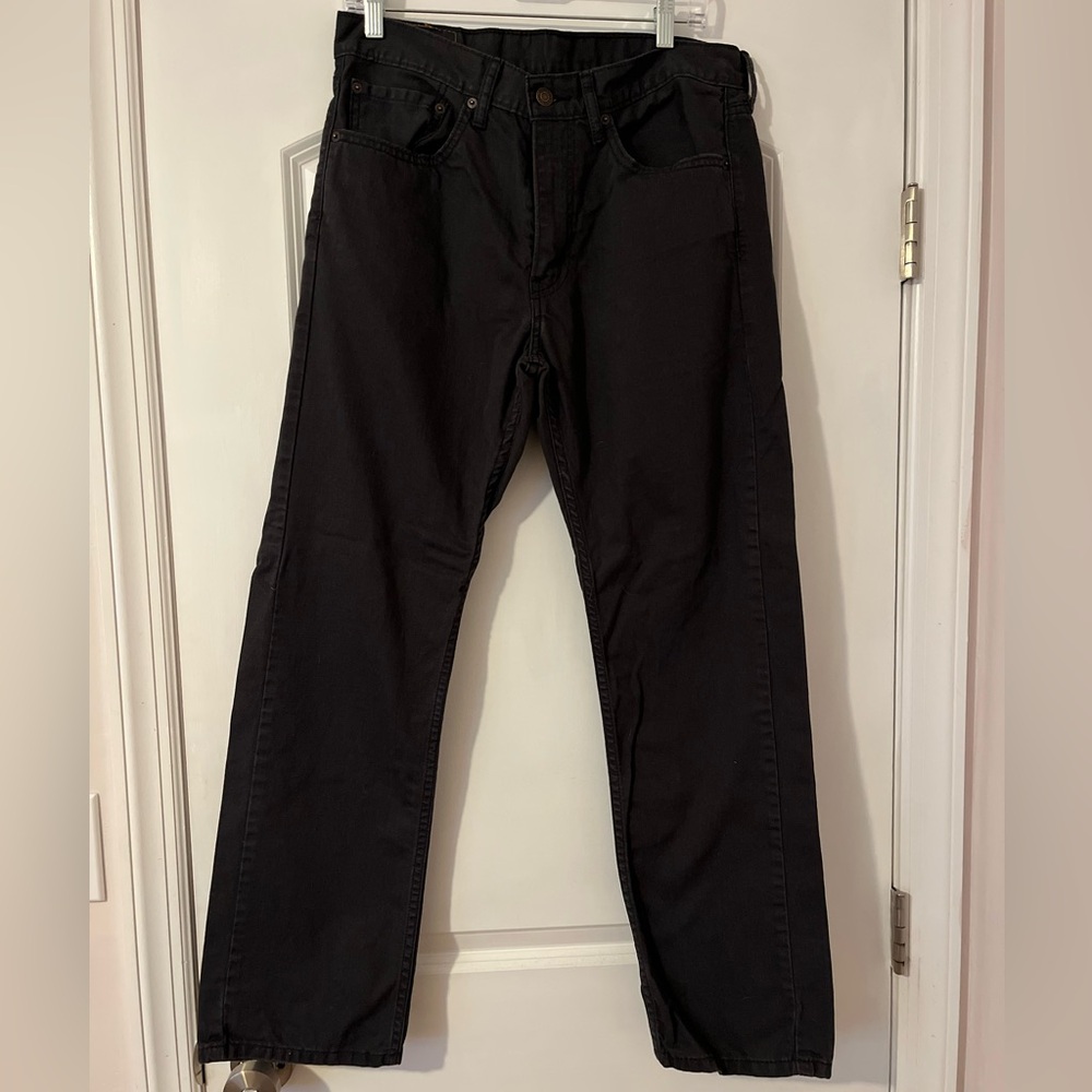 Levi's Men's Dark Black Straight Jeans